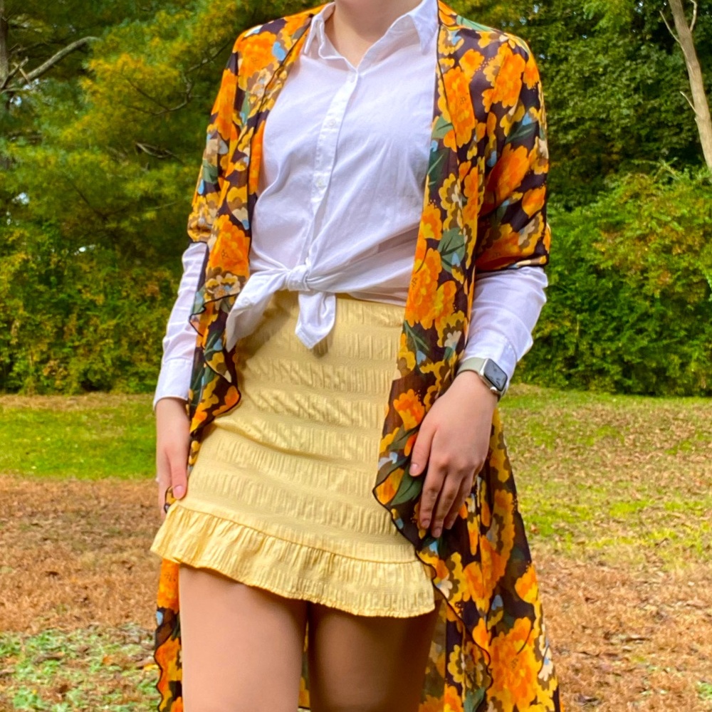 NWT Yellow Gingham Mini Skirt